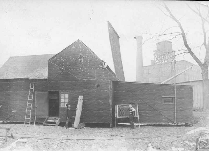 Edison’s Black Maria motion-picture studio at West Orange in the 1890s