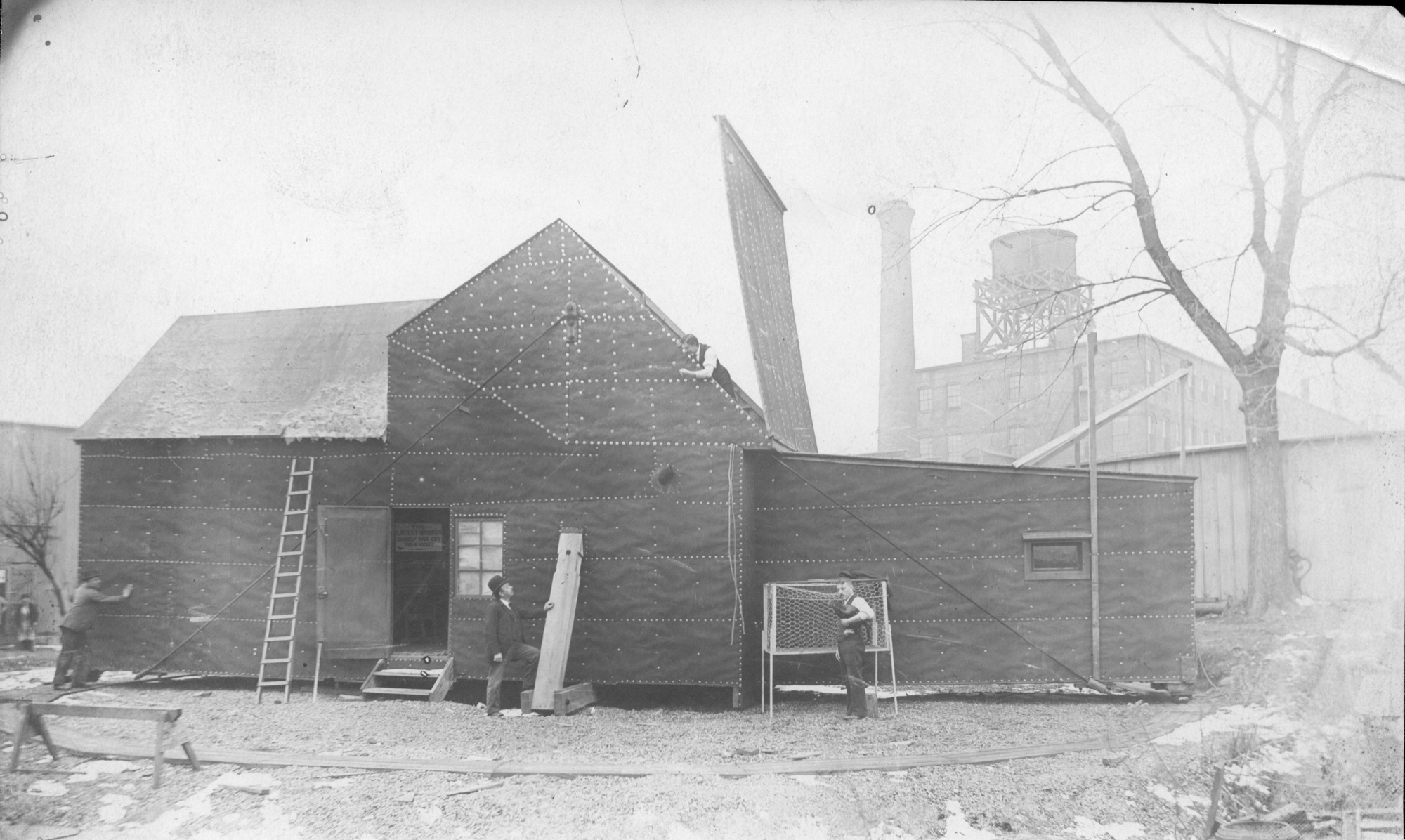 Edison’s Black Maria motion-picture studio at West Orange in the 1890s