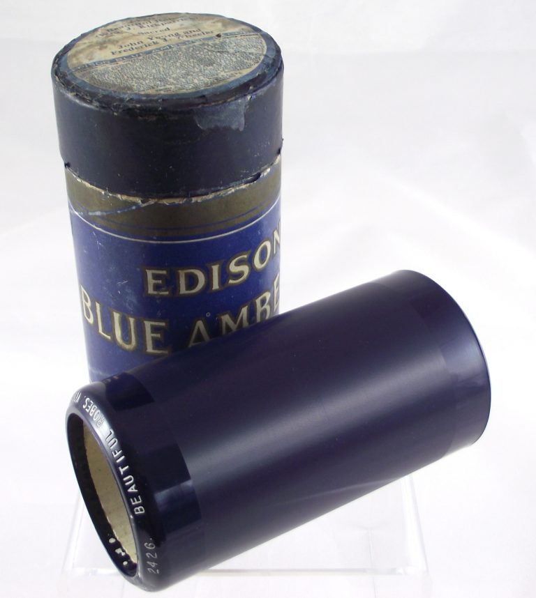 Blue celluloid Edison Blue Amberol phonograph cylinder record