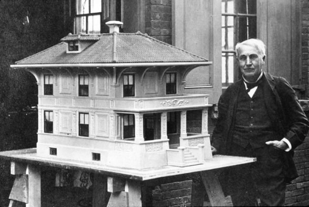 Model of Thomas Edison’s proposed one-piece concrete house around 1911