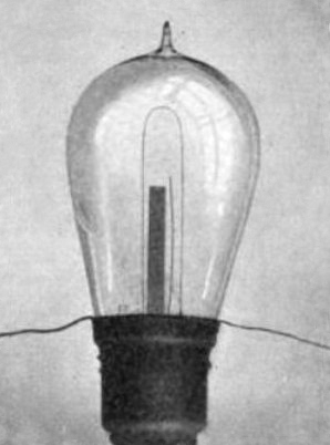 Experimental Edison lamp containing a separate metal plate to demonstrate the Edison effect