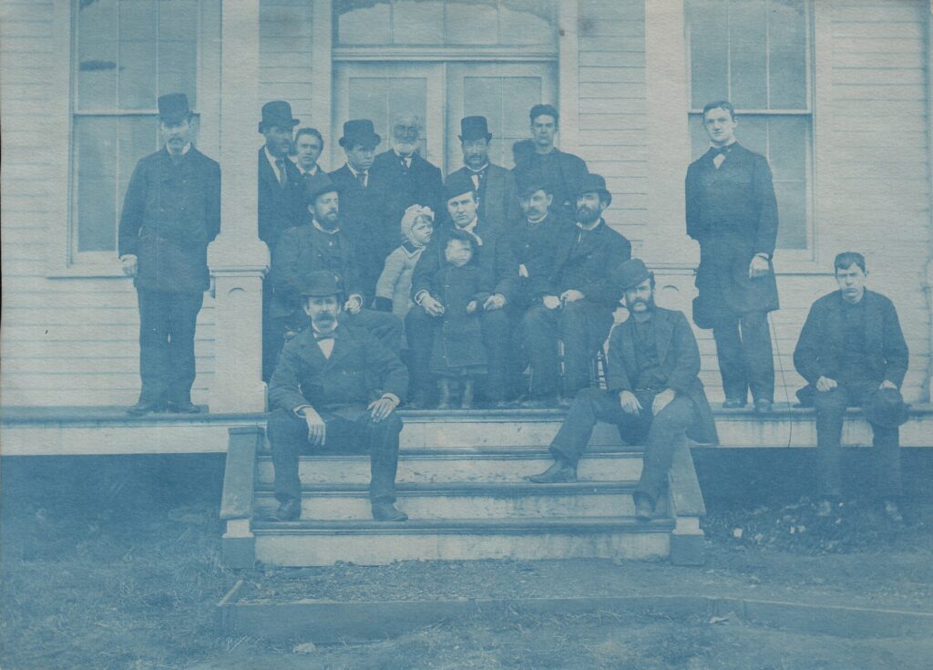 Thomas Edison with Marion and Thomas Junior at Menlo Park around 1880