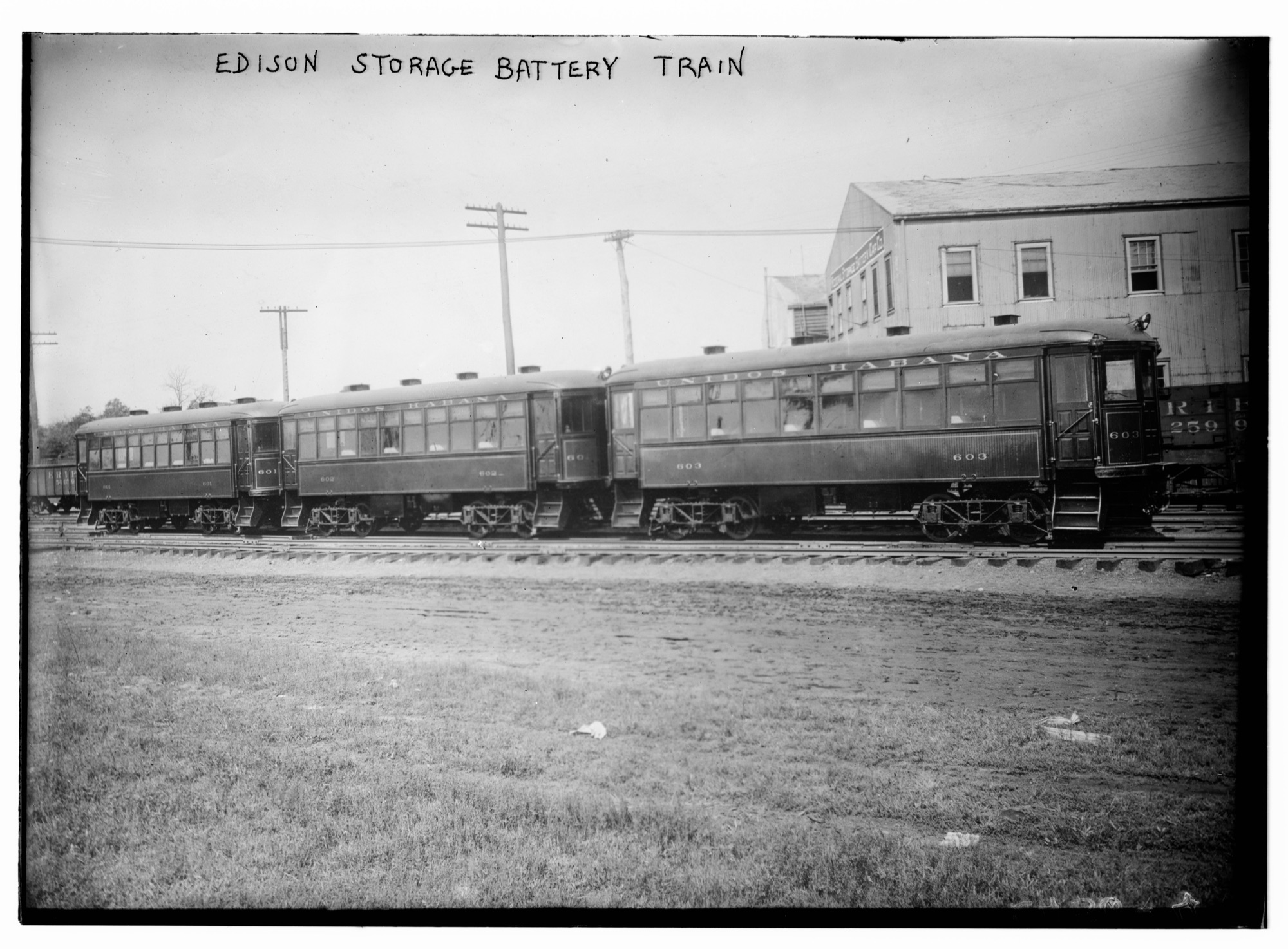 Edison Storage Battery Company electric train photographed in 1912