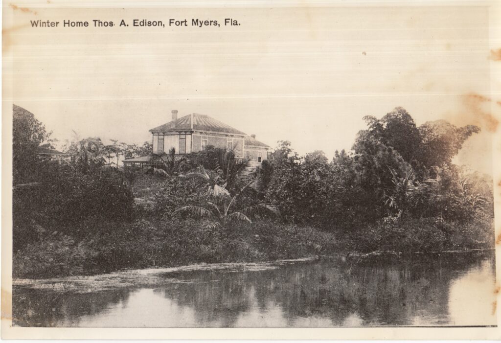 Thomas Edison’s winter home at Fort Myers, Florida, around 1909