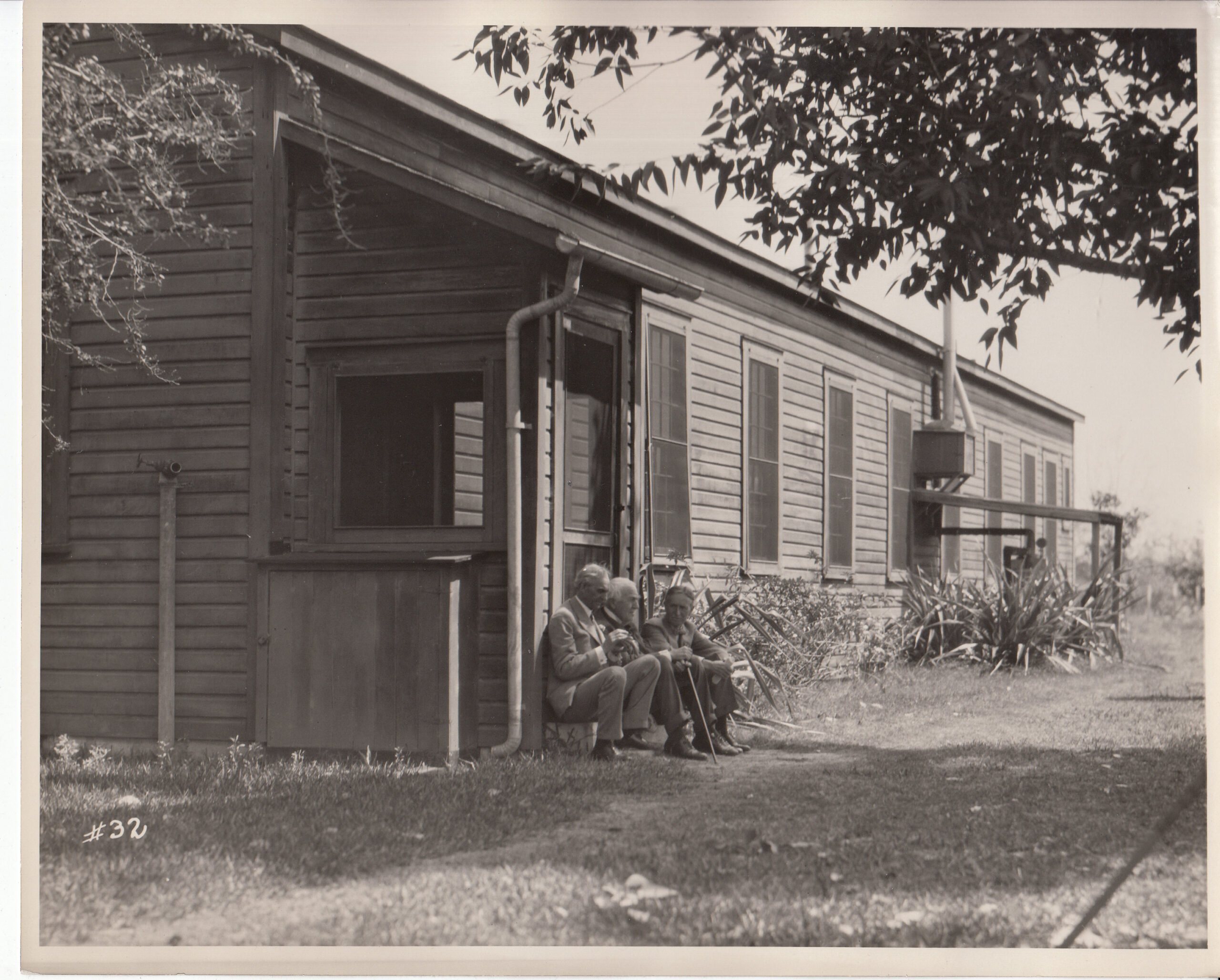 Henry Ford Thomas Edison and Harvey Firestone at the Fort Myers laboratory in 1931