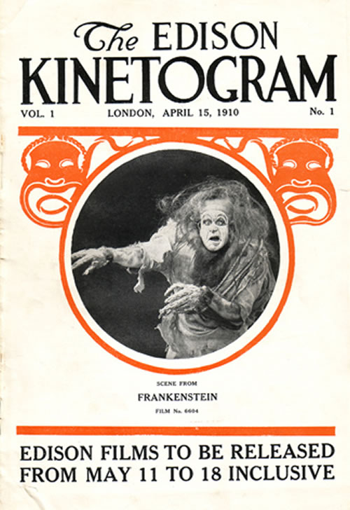 A 1910 promotional poster for the Edison Company film Frankenstein