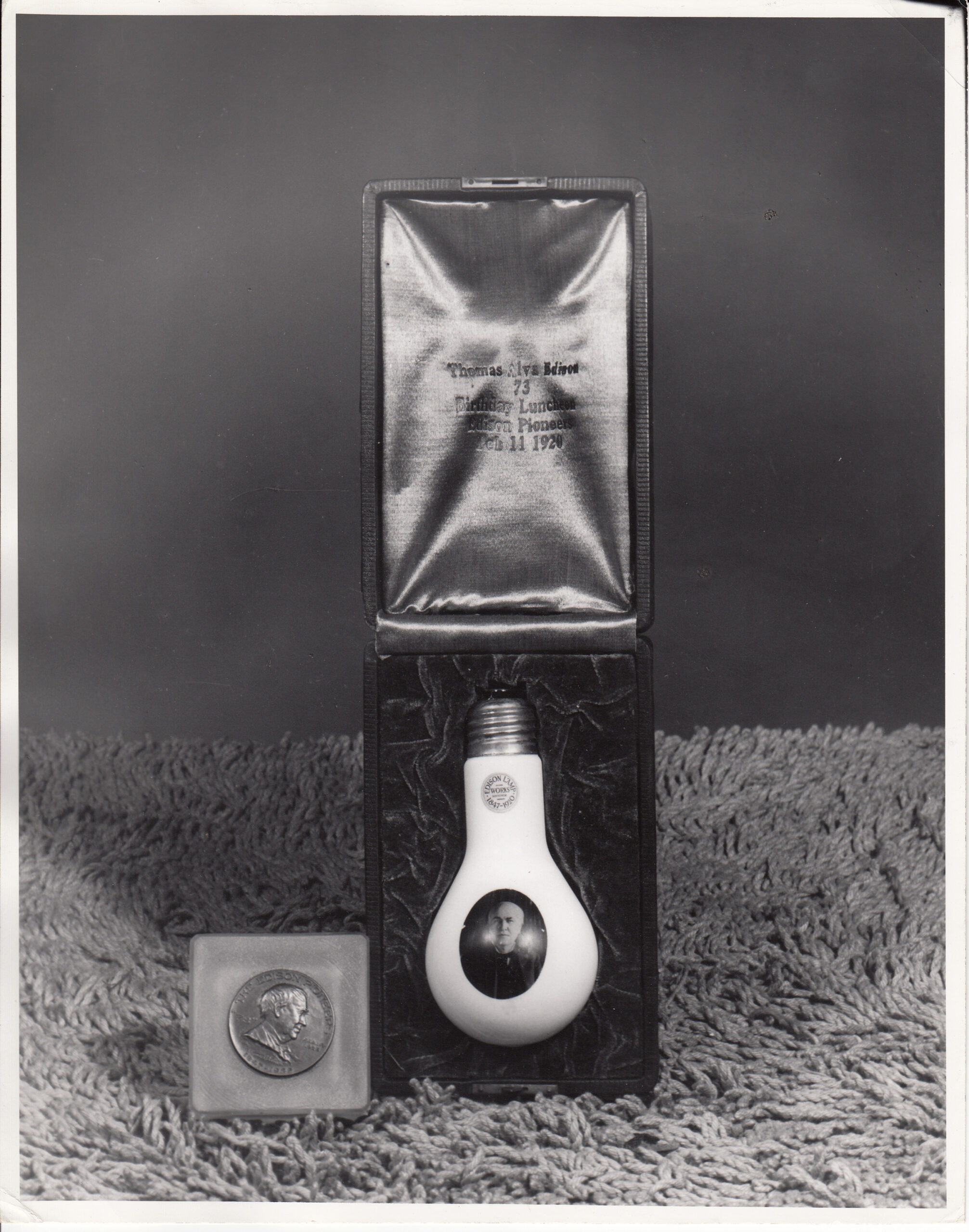 Electric lamp bulb associated with Lewis Latimer and the Edison Pioneers