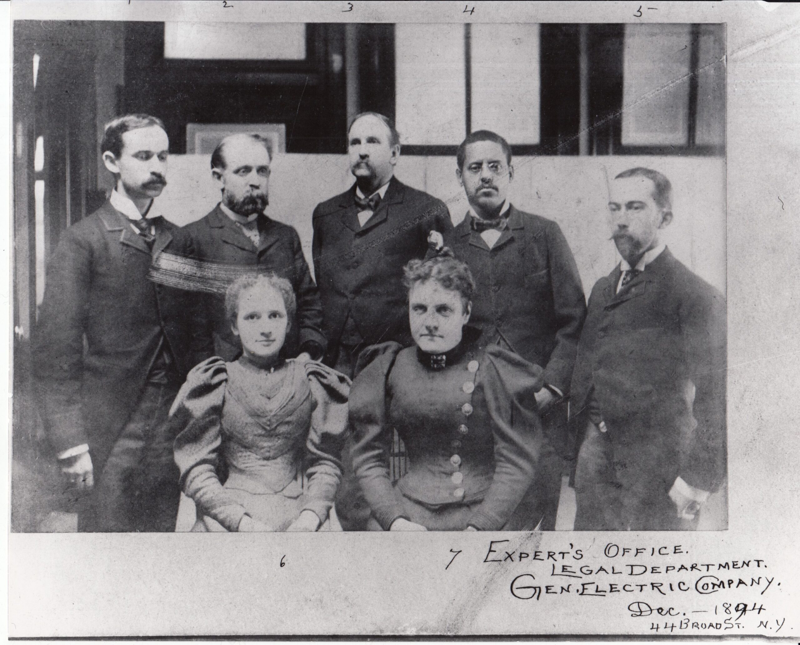 Lewis Latimer and colleagues in the General Electric legal experts office in 1894