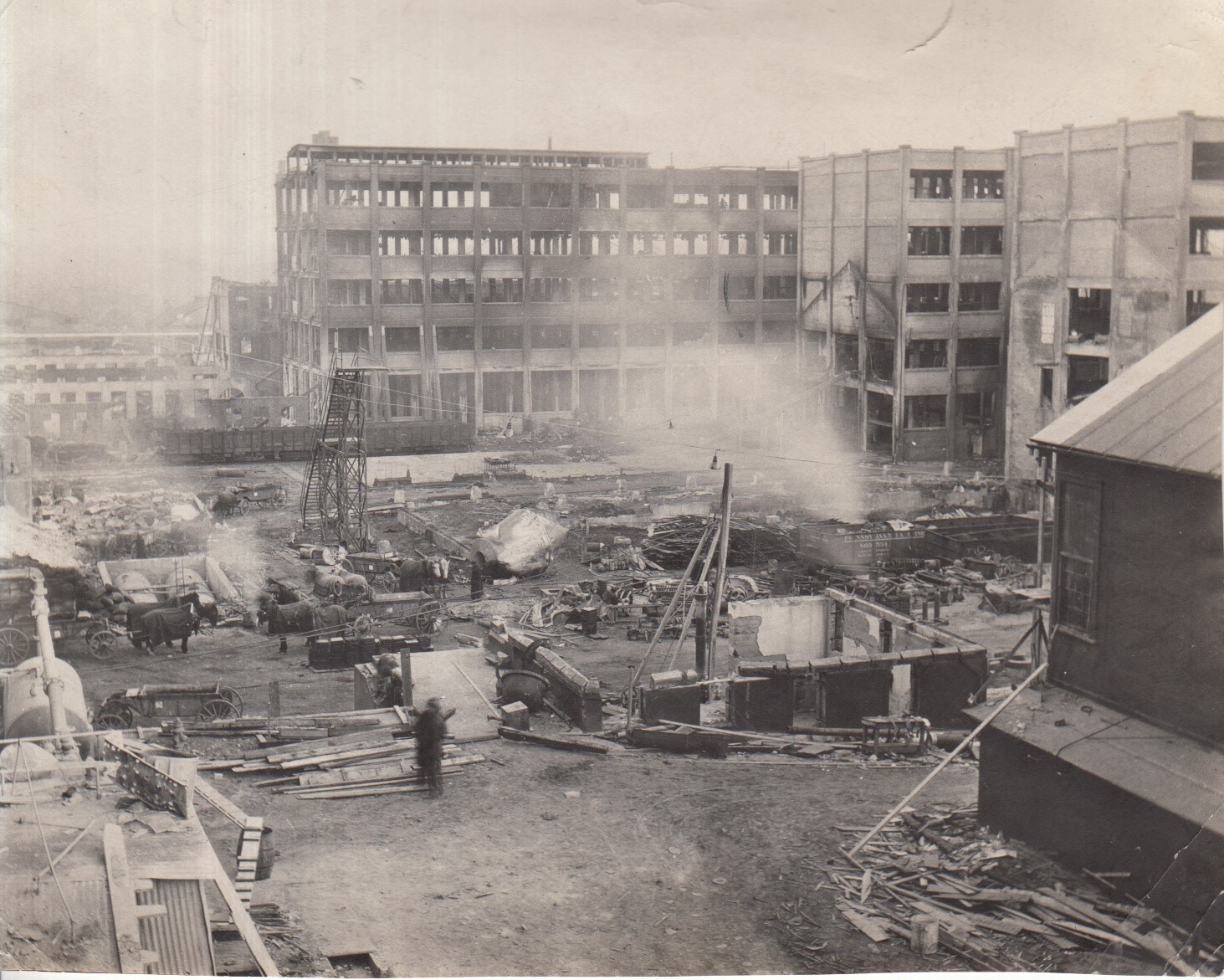 Edison Phonograph Works under reconstruction on 10 December 1914
