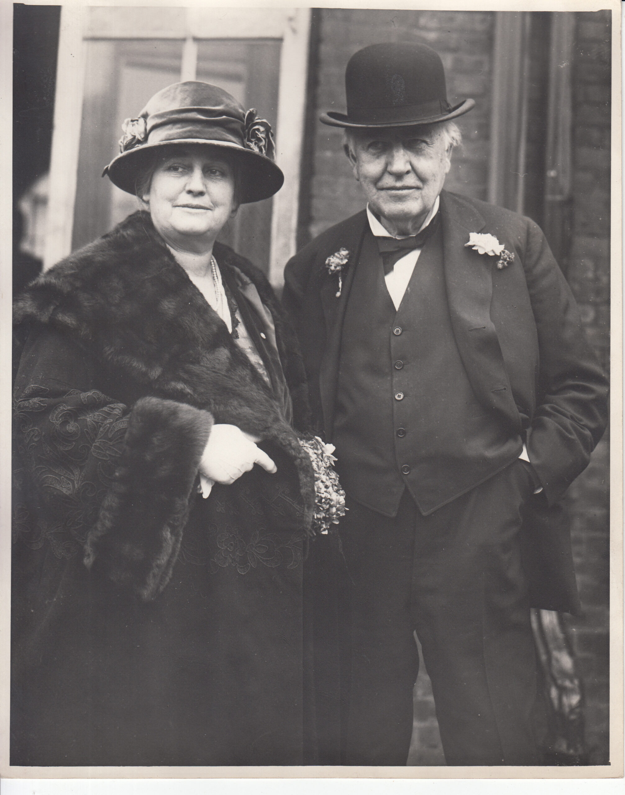Thomas and Mina Edison together at Glenmont in 1925