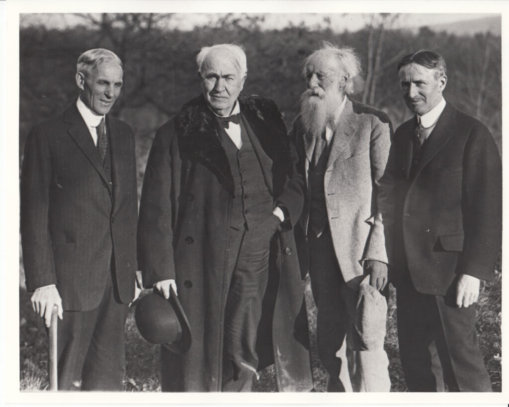 Thomas Edison, Henry Ford and fellow Vagabonds on a motor-camping trip in 1920