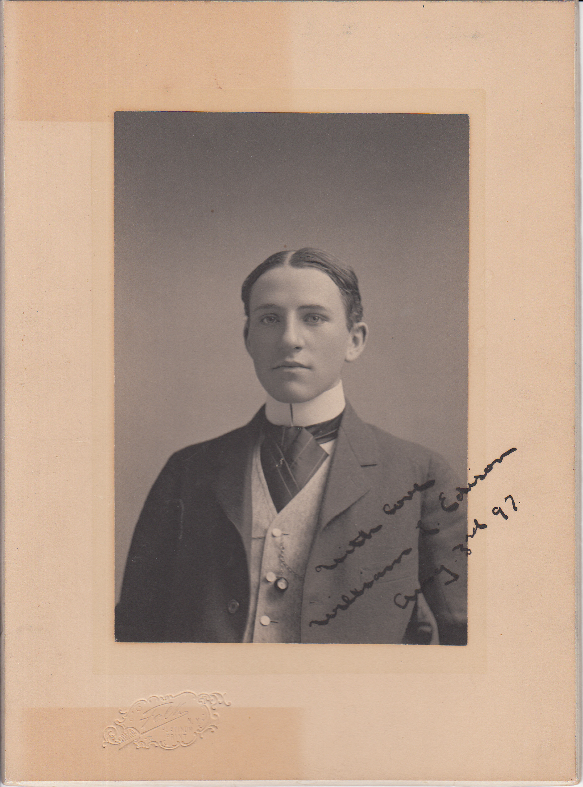 William Leslie Edison as a young man in 1897